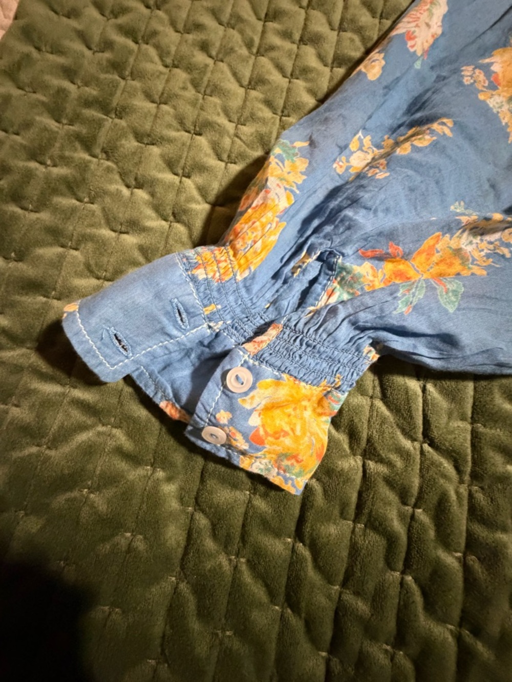 Free People Camella Floral Print Smock Mini Dress blue size XS - Picture 11 of 13
